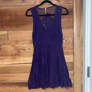 Free People Reign Over Me Purple Lace Dress